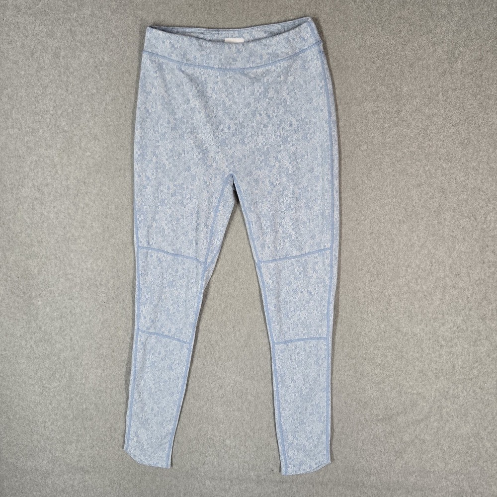 Gymshark Women Activewear Pants L Light Blue Nylon Polyester Geometric DRY Yoga